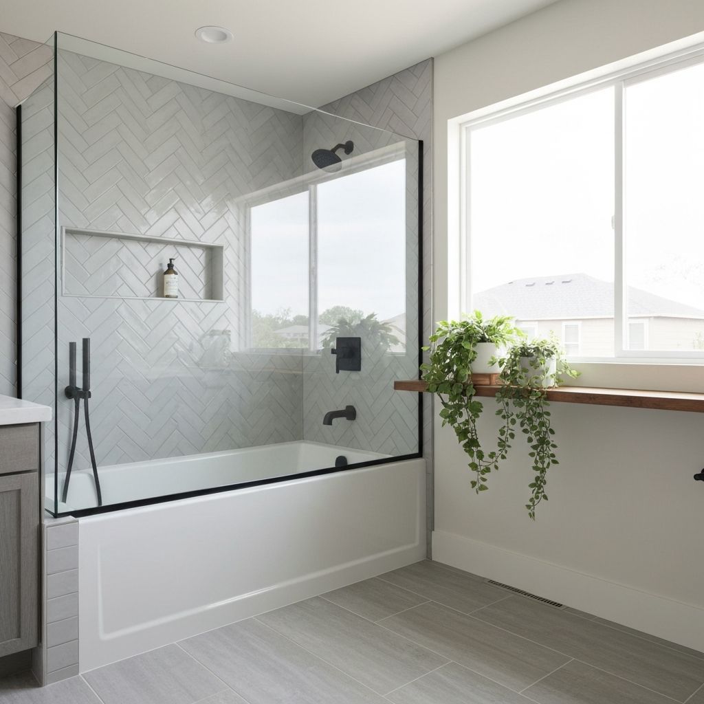 Tub to shower conversion in Oakville home